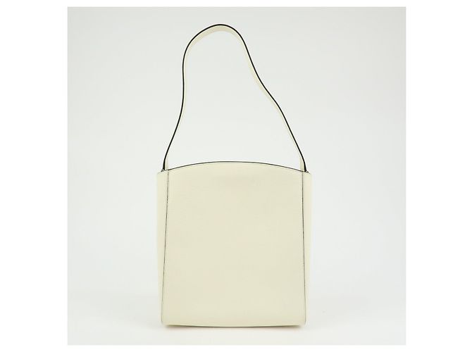 Borsa a tracolla e borsa a mano Valextra Brera in pelle di vitello White - vista 2