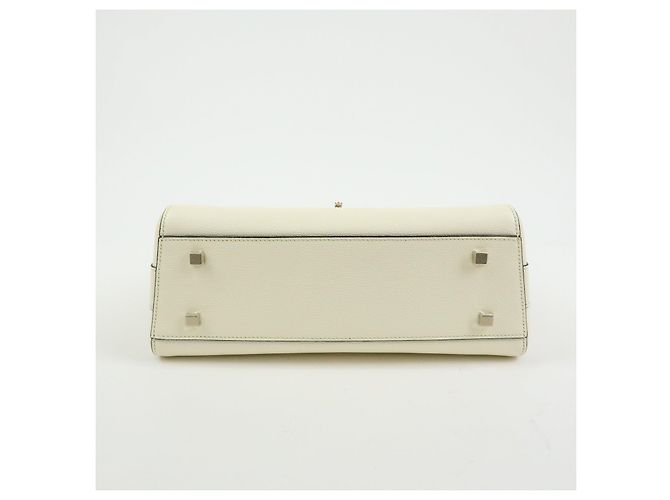Borsa a tracolla e borsa a mano Valextra Brera in pelle di vitello White - vista 4