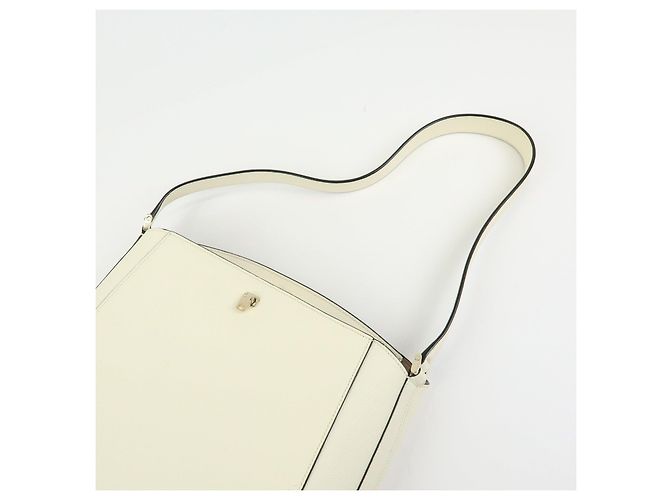 Borsa a tracolla e borsa a mano Valextra Brera in pelle di vitello White - vista 5