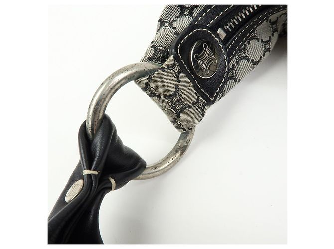 Céline Borsa a tracolla CELINE Macadam Canvas Leather Grey Black Silver - vista 10