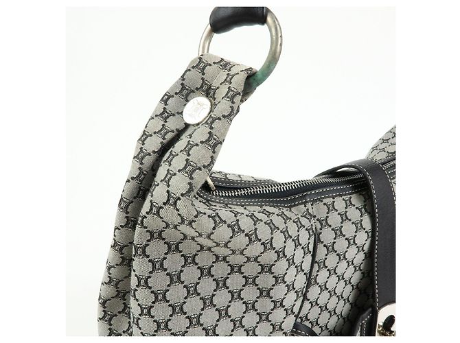 Céline Borsa a tracolla CELINE Macadam Canvas Leather Grey Black Silver - vista 15