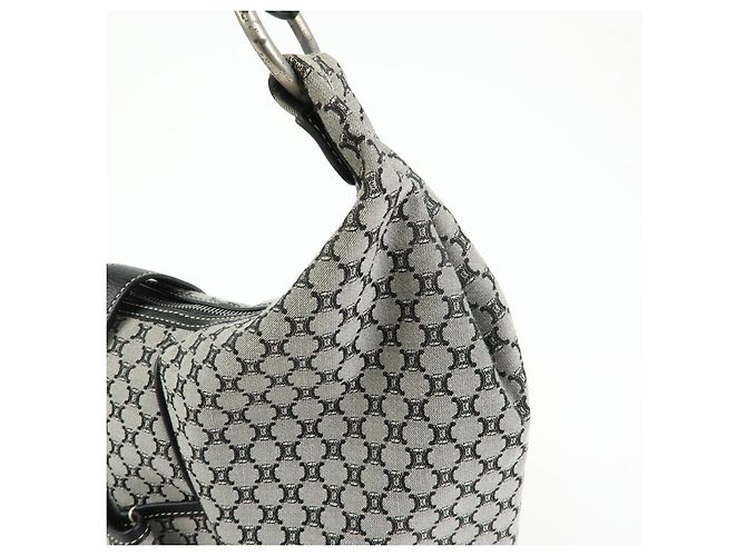 Céline Borsa a tracolla CELINE Macadam Canvas Leather Grey Black Silver - vista 16