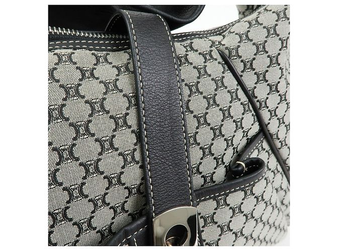 Céline Borsa a tracolla CELINE Macadam Canvas Leather Grey Black Silver - vista 18