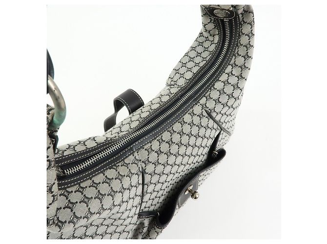 Céline Borsa a tracolla CELINE Macadam Canvas Leather Grey Black Silver - vista 19