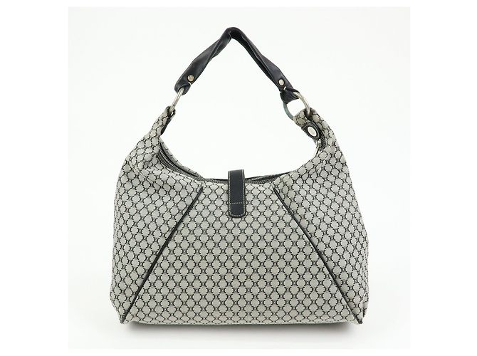 Céline Borsa a tracolla CELINE Macadam Canvas Leather Grey Black Silver - vista 2