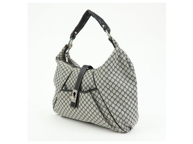 Céline Borsa a tracolla CELINE Macadam Canvas Leather Grey Black Silver - vista 3