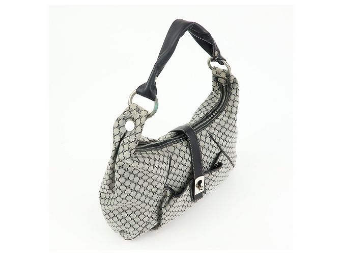Céline Borsa a tracolla CELINE Macadam Canvas Leather Grey Black Silver - vista 4