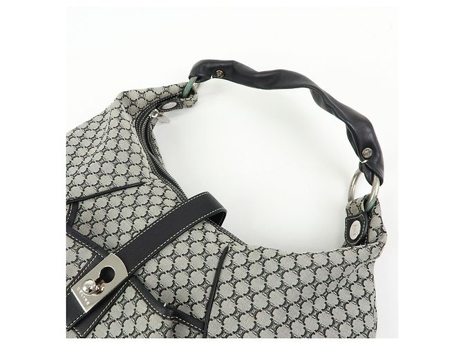 Céline Borsa a tracolla CELINE Macadam Canvas Leather Grey Black Silver - vista 6