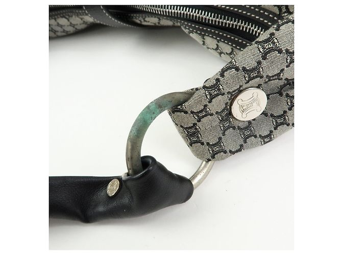 Céline Borsa a tracolla CELINE Macadam Canvas Leather Grey Black Silver - vista 9