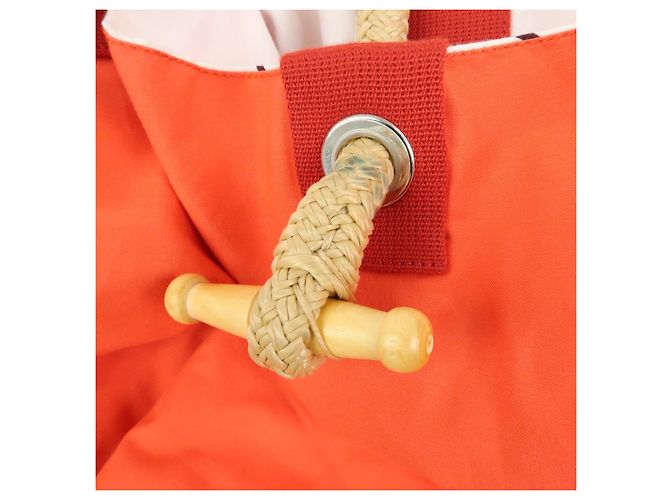 Hermès HERMES Cabas Drapeaux Au Vent Bolso de Playa de Algodón Tote Bag Rosa Rojo Blanco - vista 12