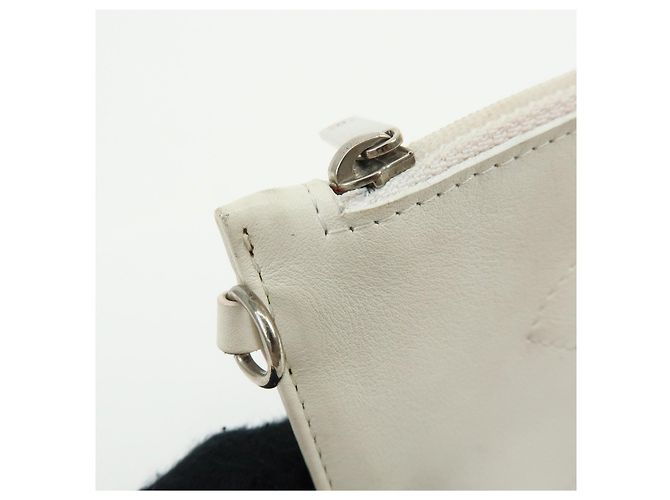 CHANEL COCO Mark Neceser de piel Bolso plano Blanco - vista 11