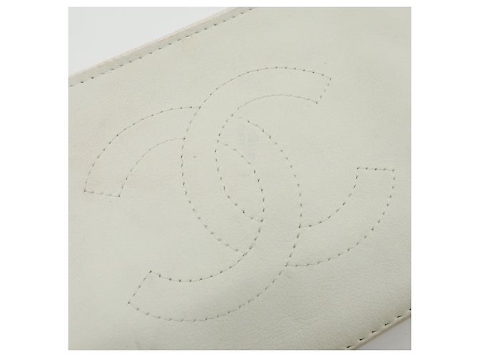 CHANEL COCO Mark Neceser de piel Bolso plano Blanco - vista 14