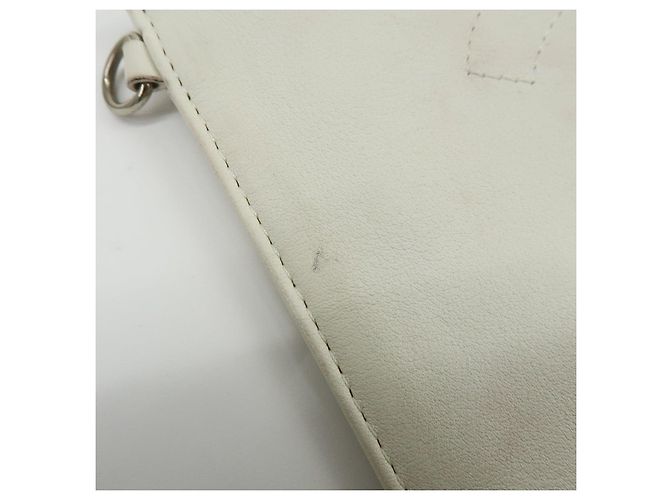 CHANEL COCO Mark Neceser de piel Bolso plano Blanco - vista 15