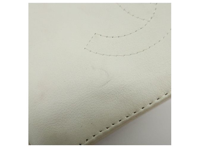 CHANEL COCO Mark Neceser de piel Bolso plano Blanco - vista 16