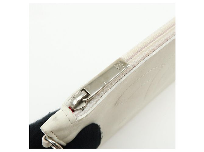 CHANEL COCO Mark Neceser de piel Bolso plano Blanco - vista 18