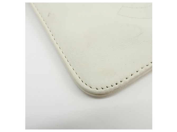 CHANEL COCO Mark Neceser de piel Bolso plano Blanco - vista 7