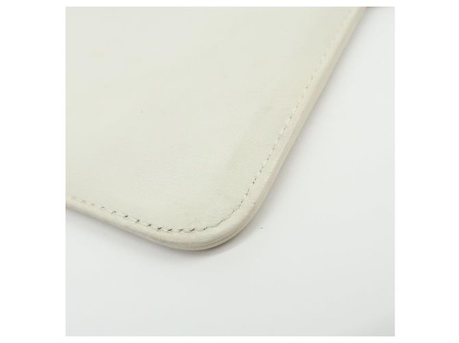 CHANEL COCO Mark Neceser de piel Bolso plano Blanco - vista 8