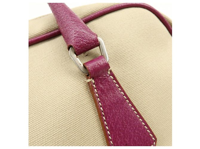 Borsa Bowling PRADA in tela e pelle con logo triangolare Natural Purple - vista 10