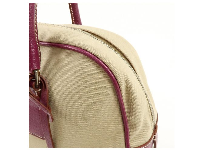 Borsa Bowling PRADA in tela e pelle con logo triangolare Natural Purple - vista 14