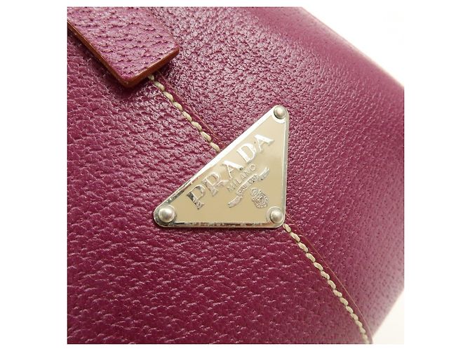 Borsa Bowling PRADA in tela e pelle con logo triangolare Natural Purple - vista 15