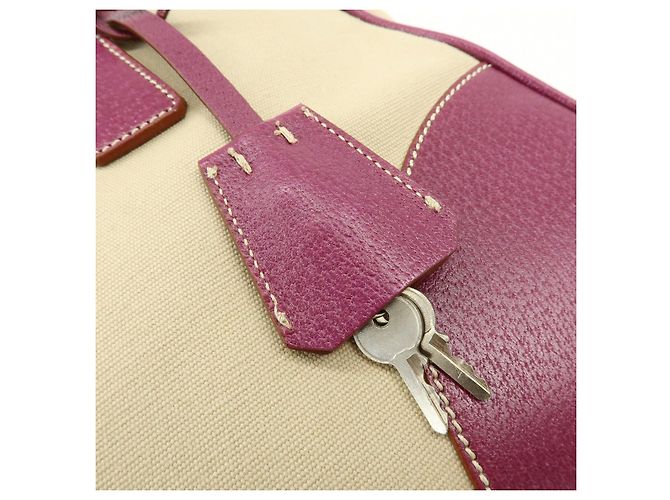 Borsa Bowling PRADA in tela e pelle con logo triangolare Natural Purple - vista 16