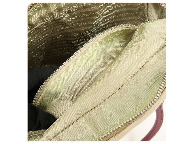 Borsa Bowling PRADA in tela e pelle con logo triangolare Natural Purple - vista 22