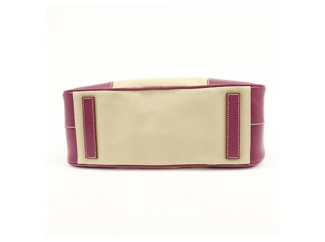 Borsa Bowling PRADA in tela e pelle con logo triangolare Natural Purple - vista 5