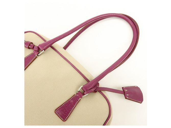 Borsa Bowling PRADA in tela e pelle con logo triangolare Natural Purple - vista 6