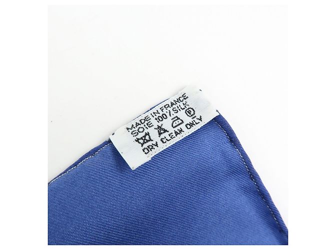 Hermès Foulard HERMES 100% Seta AU COEUR DES BOIS Blu - vista 11