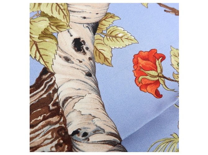 Hermès Foulard HERMES 100% Seta AU COEUR DES BOIS Blu - vista 9