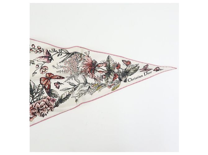 Christian Dior Seidentuch 100% Bandana Diamantform Rosa - Ansicht 5