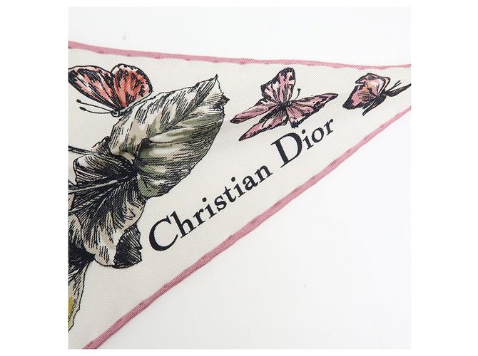 Christian Dior Seidentuch 100% Bandana Diamantform Rosa - Ansicht 6