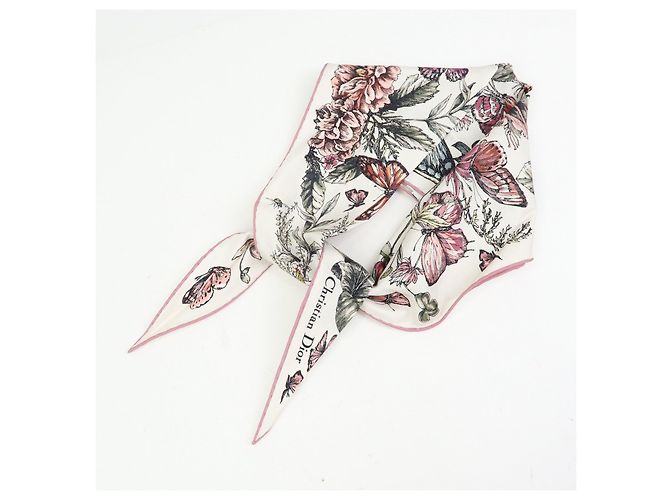 Christian Dior Seidentuch 100% Bandana Diamantform Rosa - Ansicht 8