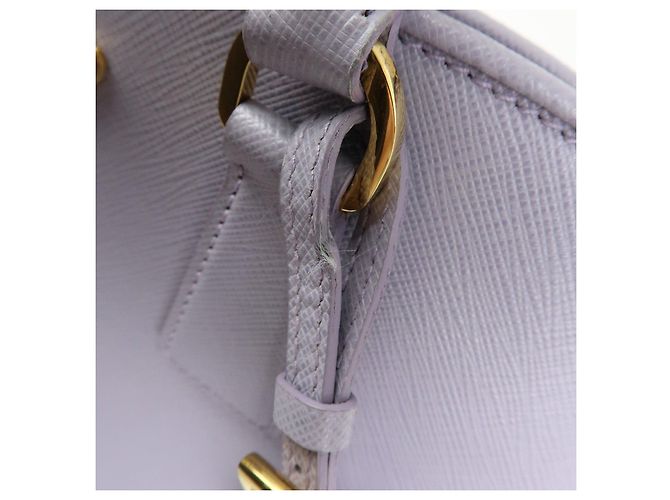 Borsa 2Way PRADA Triangle Logo Promenado in pelle Saffiano Purple BN2567 - vista 17
