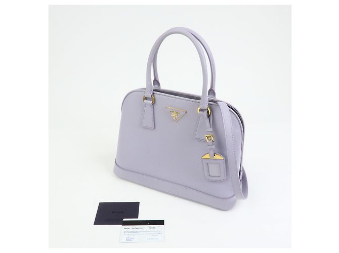 Borsa 2Way PRADA Triangle Logo Promenado in pelle Saffiano Purple BN2567 - vista 24