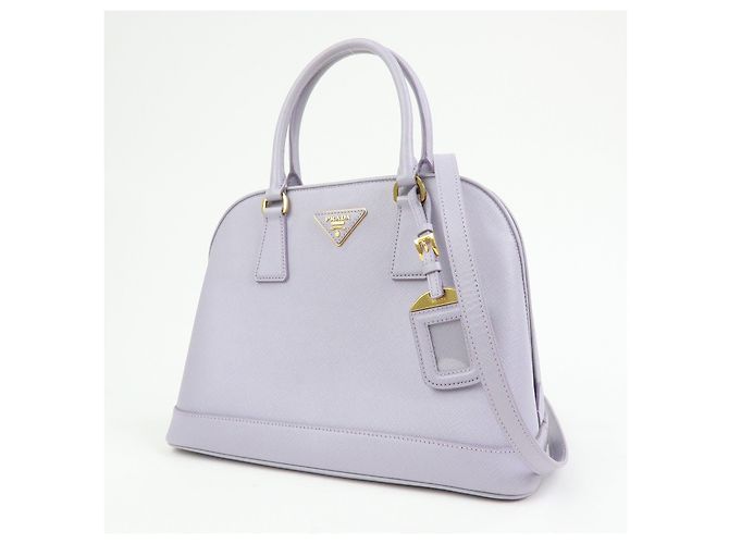 Borsa 2Way PRADA Triangle Logo Promenado in pelle Saffiano Purple BN2567 - vista 3