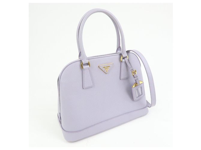 Borsa 2Way PRADA Triangle Logo Promenado in pelle Saffiano Purple BN2567 - vista 4