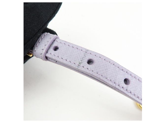 Borsa 2Way PRADA Triangle Logo Promenado in pelle Saffiano Purple BN2567 - vista 7