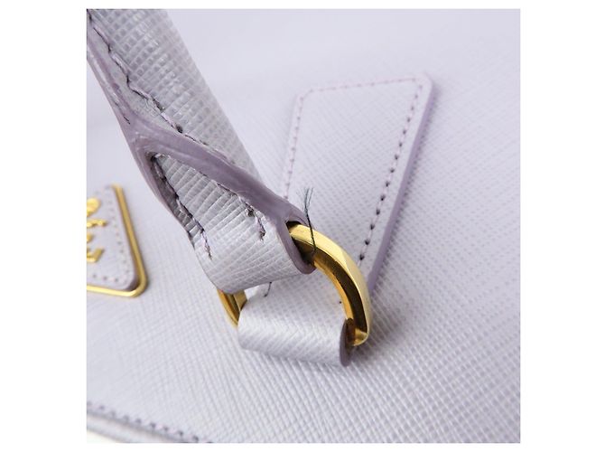 Borsa 2Way PRADA Triangle Logo Promenado in pelle Saffiano Purple BN2567 - vista 9