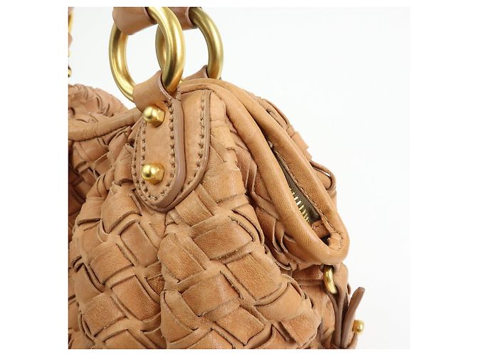 Borsa a tracolla e borsa a mano MIU MIU in pelle Blaid Marrone - vista 15