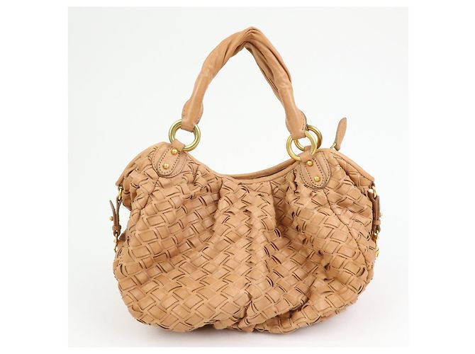 Borsa a tracolla e borsa a mano MIU MIU in pelle Blaid Marrone - vista 2