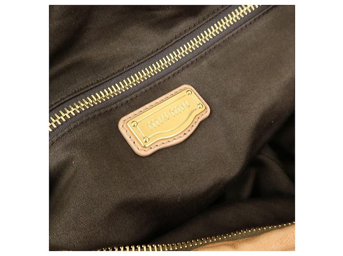 Borsa a tracolla e borsa a mano MIU MIU in pelle Blaid Marrone - vista 23
