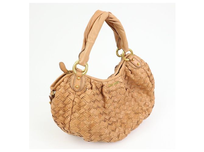 Borsa a tracolla e borsa a mano MIU MIU in pelle Blaid Marrone - vista 4