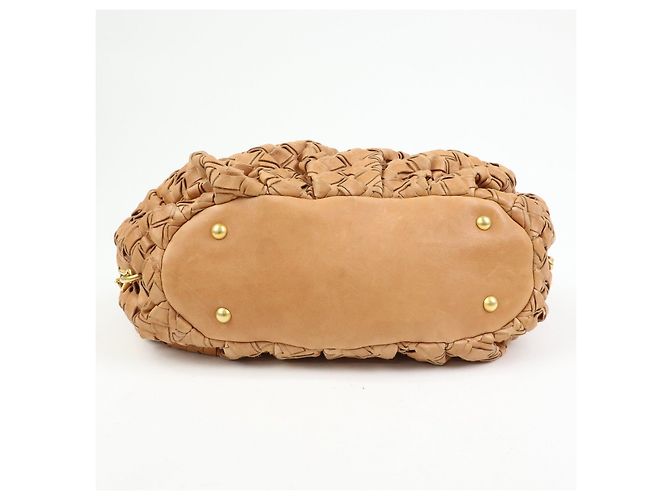 Borsa a tracolla e borsa a mano MIU MIU in pelle Blaid Marrone - vista 5