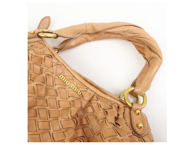 Borsa a tracolla e borsa a mano MIU MIU in pelle Blaid Marrone - vista 6