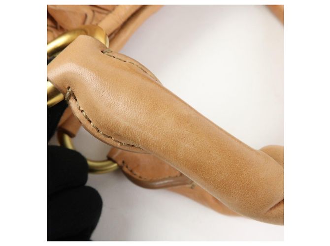 Borsa a tracolla e borsa a mano MIU MIU in pelle Blaid Marrone - vista 8