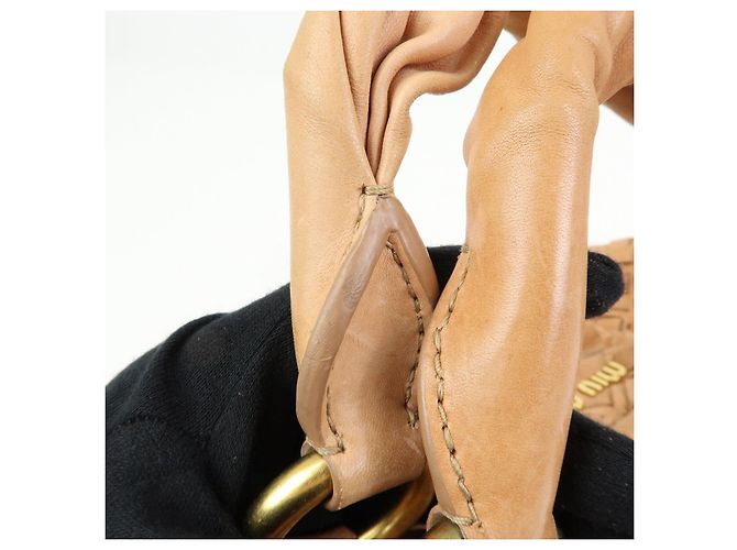 Borsa a tracolla e borsa a mano MIU MIU in pelle Blaid Marrone - vista 9