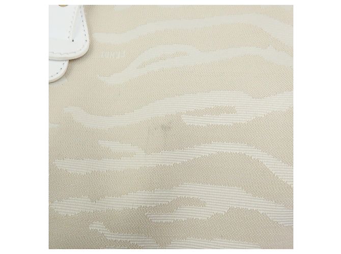 FENDI Shopper aus Leder und Canvas Zebra-Muster Beige Weiß 8BH115 - Ansicht 16
