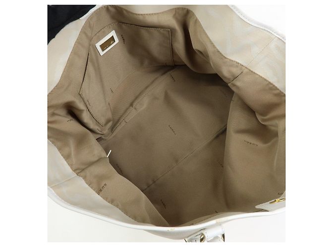 FENDI Shopper aus Leder und Canvas Zebra-Muster Beige Weiß 8BH115 - Ansicht 19
