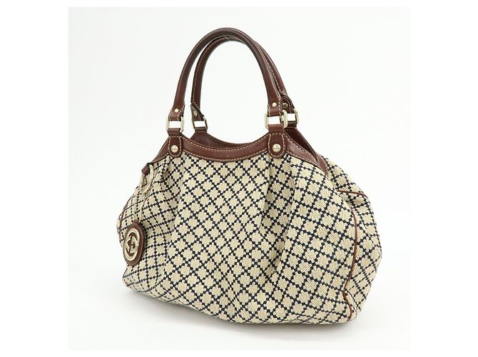 Borsa GUCCI Sukey Diamante Interlocking G GG Canvas Leather 211944 - vista 3